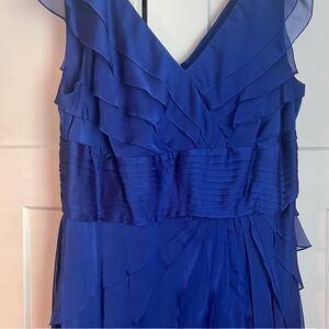 Adrianna Papell Royal Blue Layered Midi Dress, Size 18